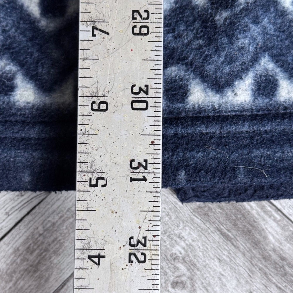 Vintage Bugle Boy Navy Blue Snowflake Fair Isle Fleece Jacket Zip Drawstring M - Picture 5 of 7